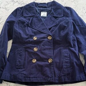 Old Navy Women's Dark Blue Peacoat with Buttons